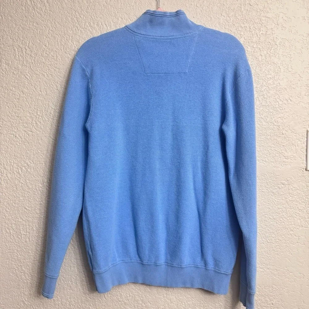 Southern Tide Quarter Zip Sweater Blue Cotton Skipjack Men’s Medium